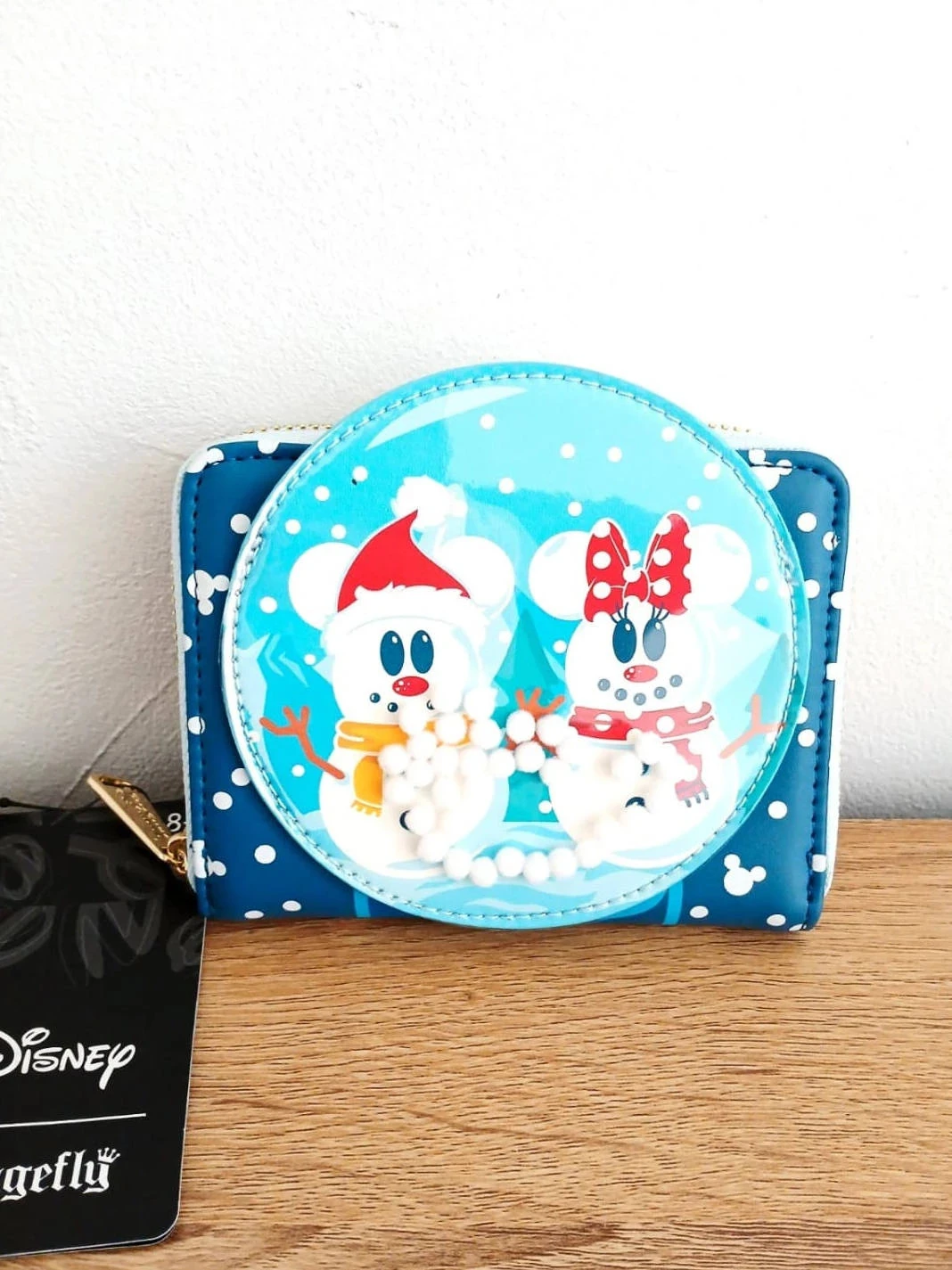 Disney Loungefly Portefeuille Snowman Mickey Minnie Snow Globe
